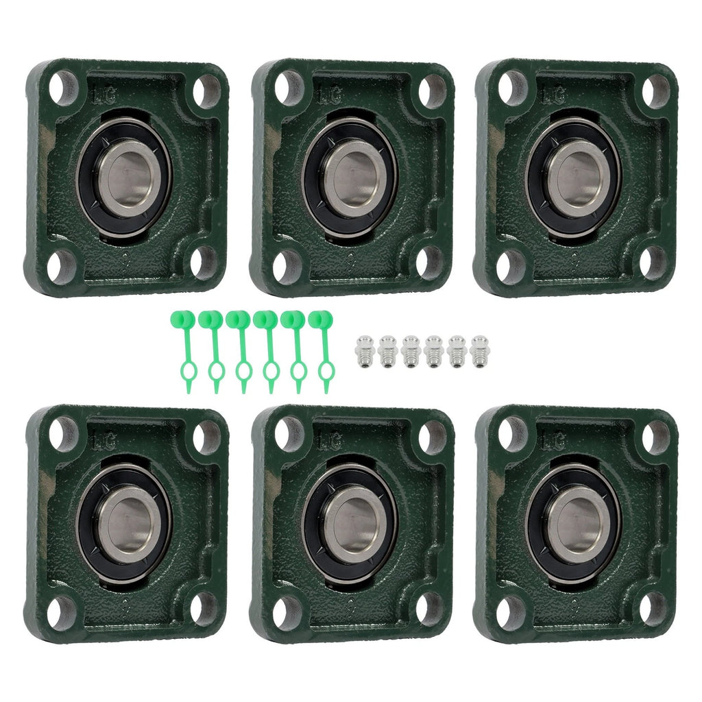 Set of 6 Pillow Block Square Flange Bearings for Make Model (YYYY–YYYY)