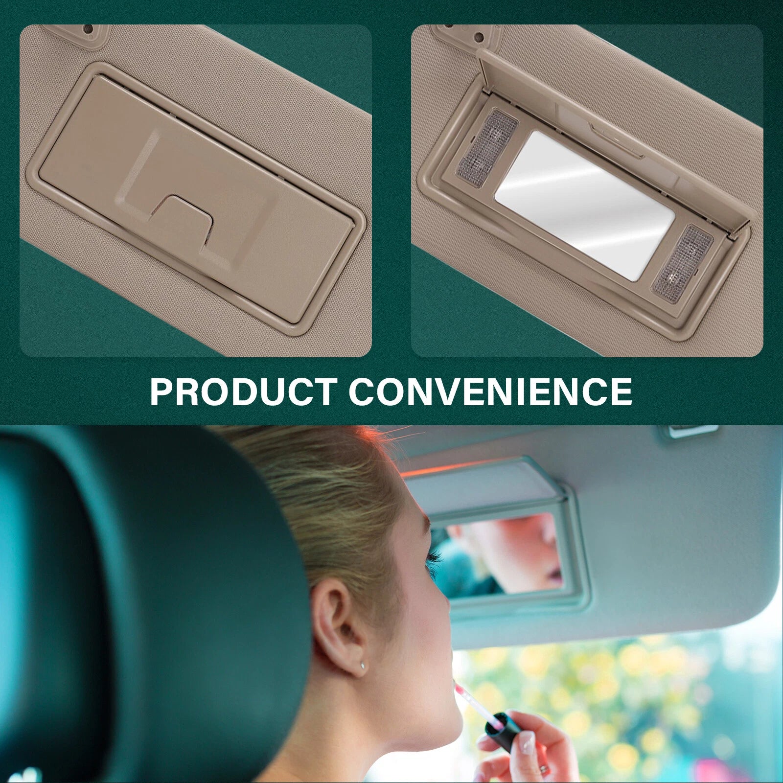 Sun Visor for Nissan Murano (2006–2008) Beige Left Driver Side W/Lamp 96401-CC22B