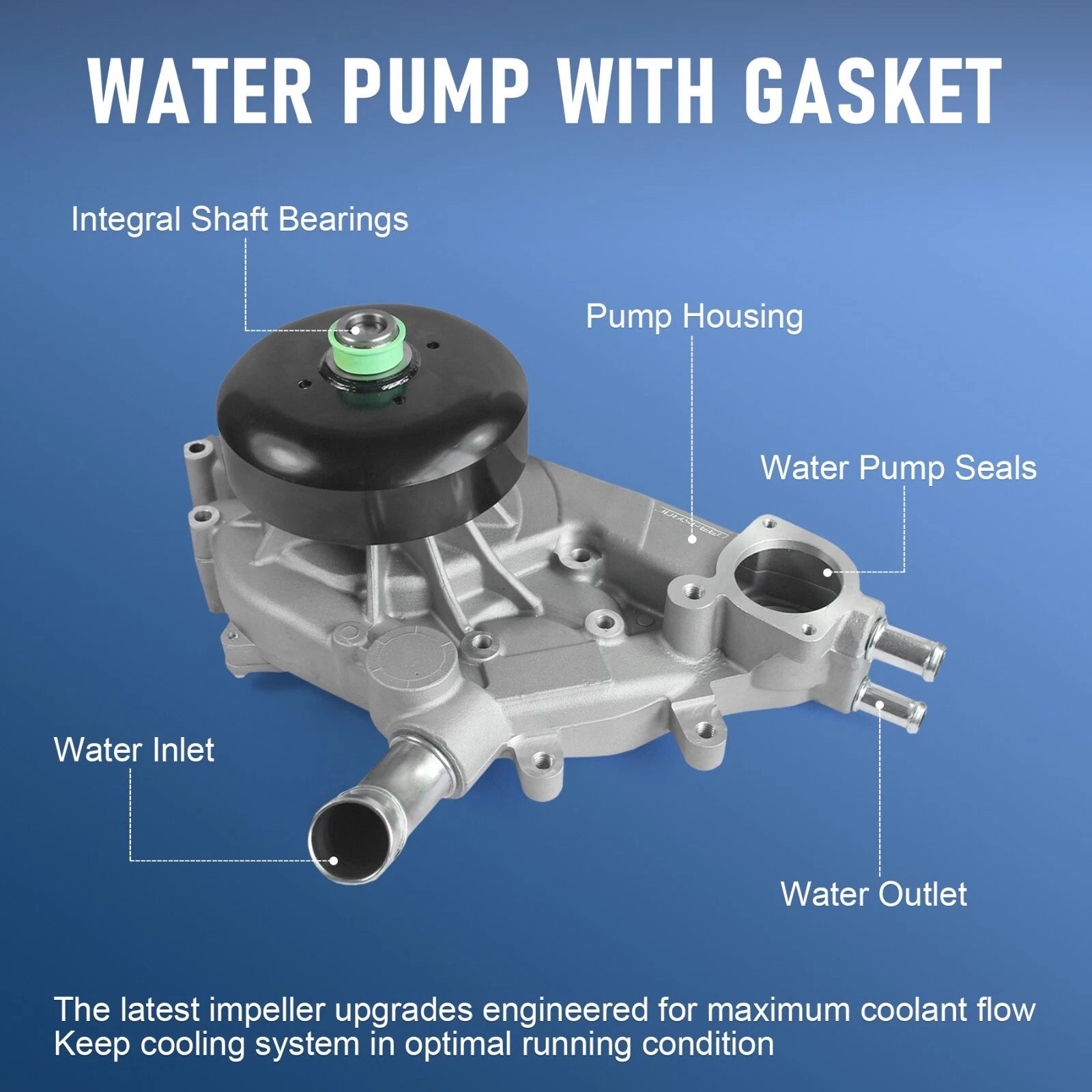 Water Pump with Gasket for Chevrolet GMC Tahoe Yukon (2000–2006)
