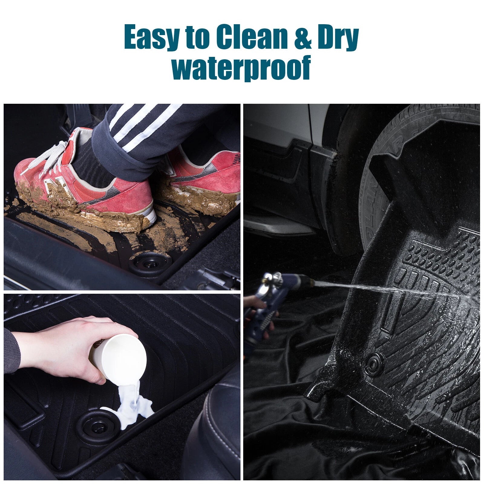 Set of 4 TPE Rubber All Weather Floor Mats for Mitsubishi Outlander (2014–2021)
