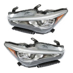Set of 2 Chrome LED Headlights for Infiniti Q50 (2014–2017)