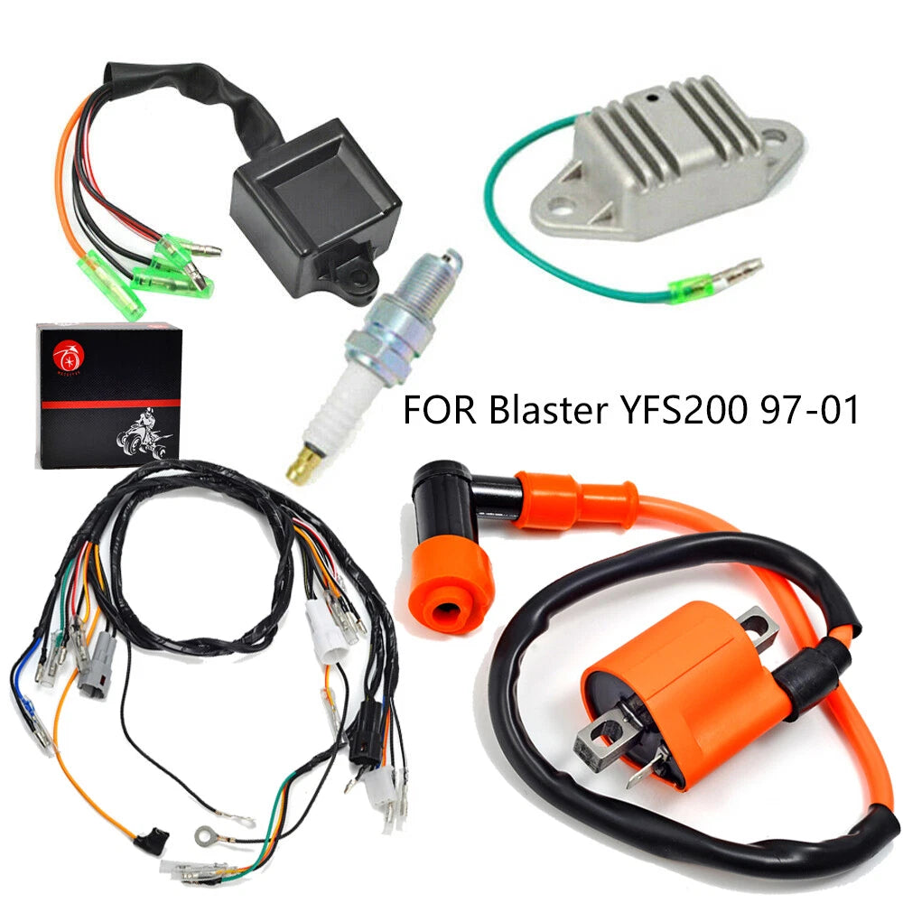 Ignition Coil Spark Plug CDI Wiring Harness for Yamaha Blaster YFS200 (1997-2001)