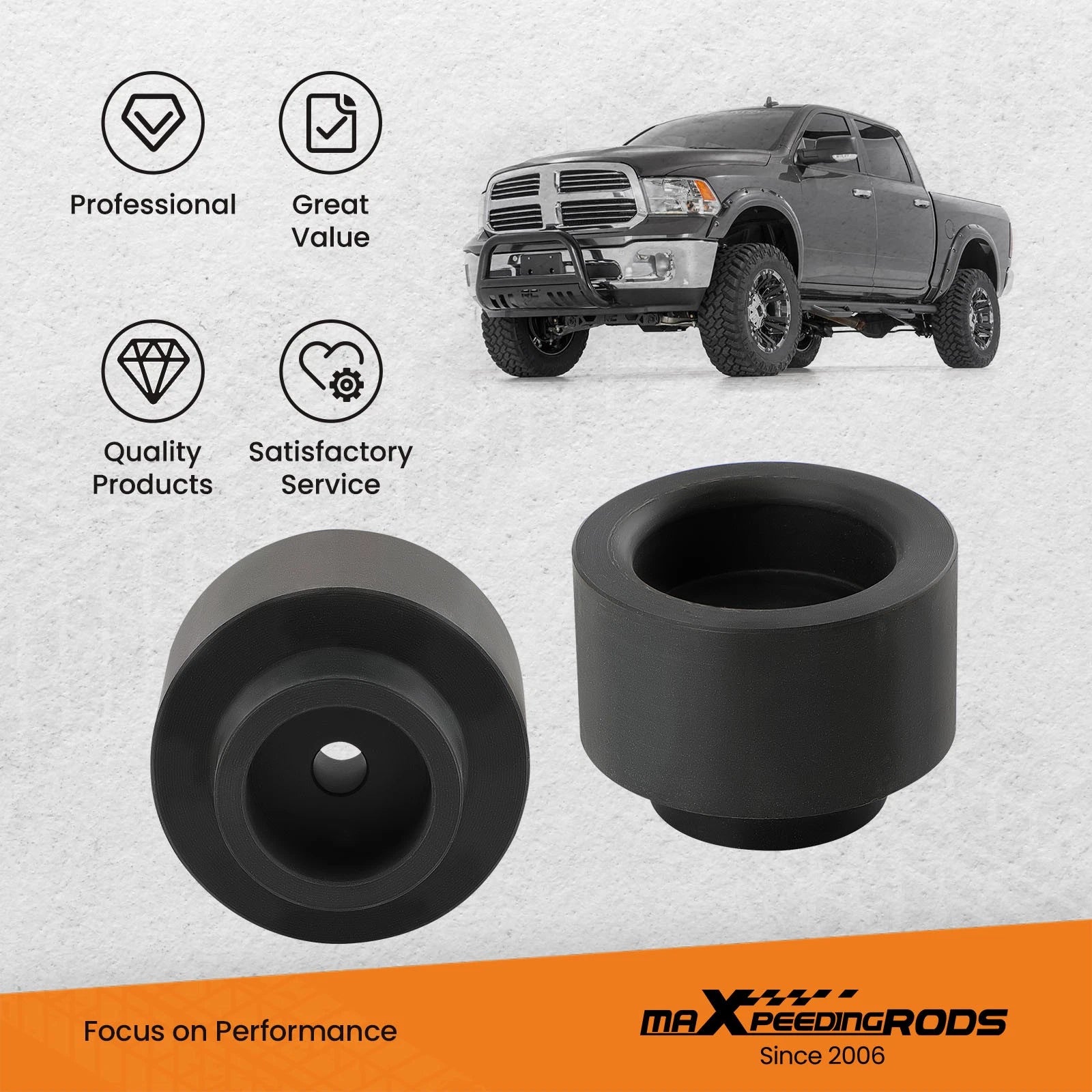 2X 2" Rear Lift Kit Spacers for Dodge Ram 1500 (2009-2023)