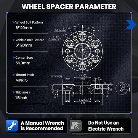 Set of 4 Hubcentric Wheel Spacers 1.5" for GMC Acadia (2017–2023)