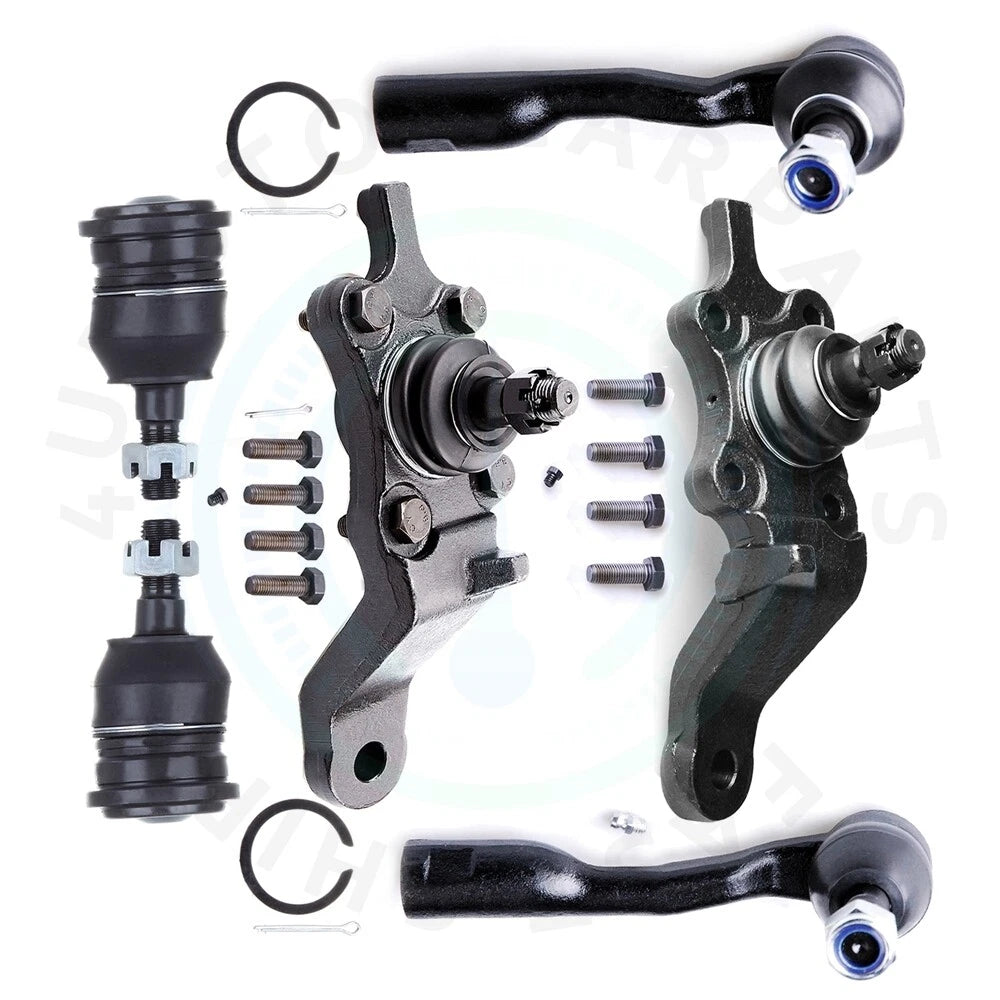 Set of 6 Front Lower Ball Joints & Outer Tie Rod Ends for Toyota Sequoia Tundra (2001–2002)
