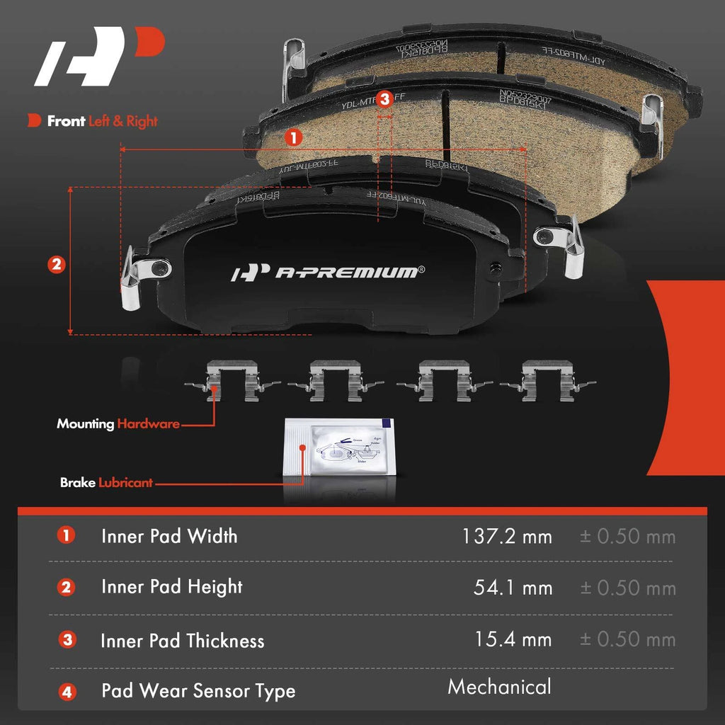 Set of 4 Front Ceramic Brake Pads for Nissan Altima (2002–2006)