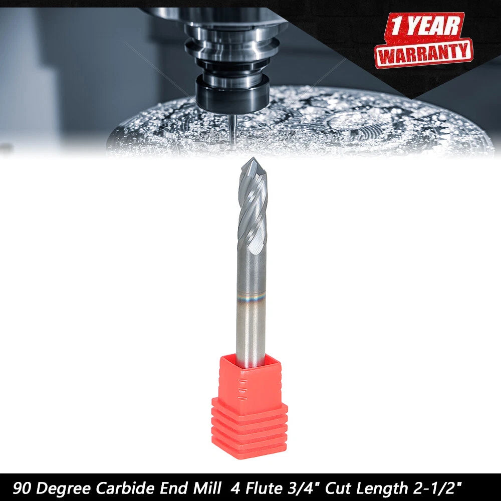 Carbide Drill Mill 1/4" 90 Degree for Precision Machining