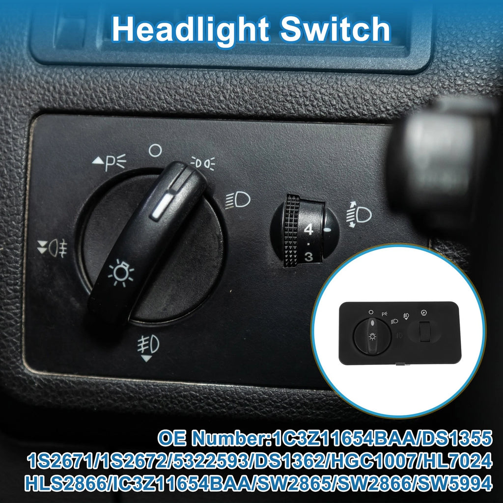 Headlight Switch for Ford F-250 Super Duty (2001–2004) No.1C3Z11654BAA Black