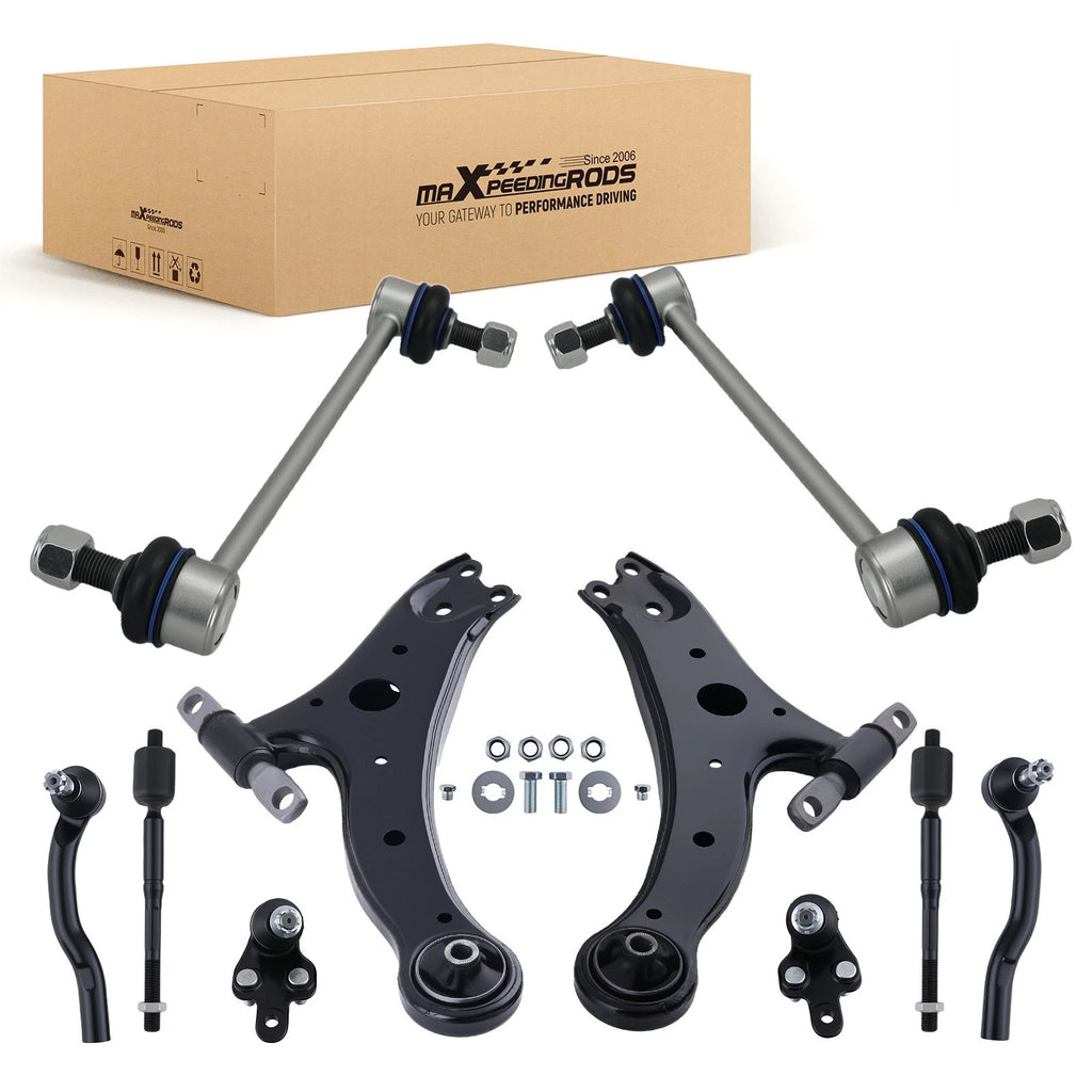 10x Front Lower Control Arm Ball Joint Tie Rod Sway Bar for Camry Solara (2004–2008)