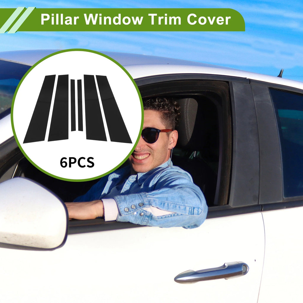6 Pcs Door Pillar Window Trim for BMW 3-Series (2019–2022) Black