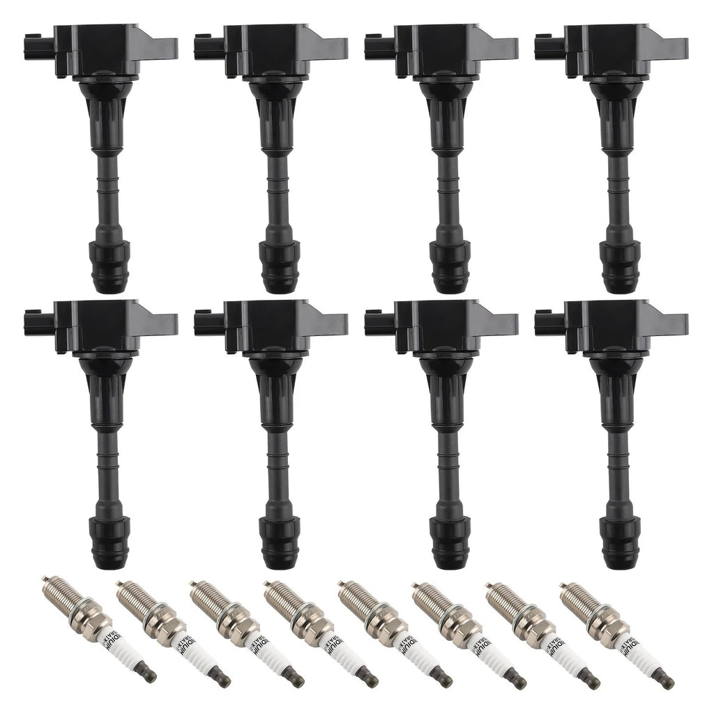Set of 8 Ignition Coils and Spark Plugs for Infiniti QX56 (2004–2010)