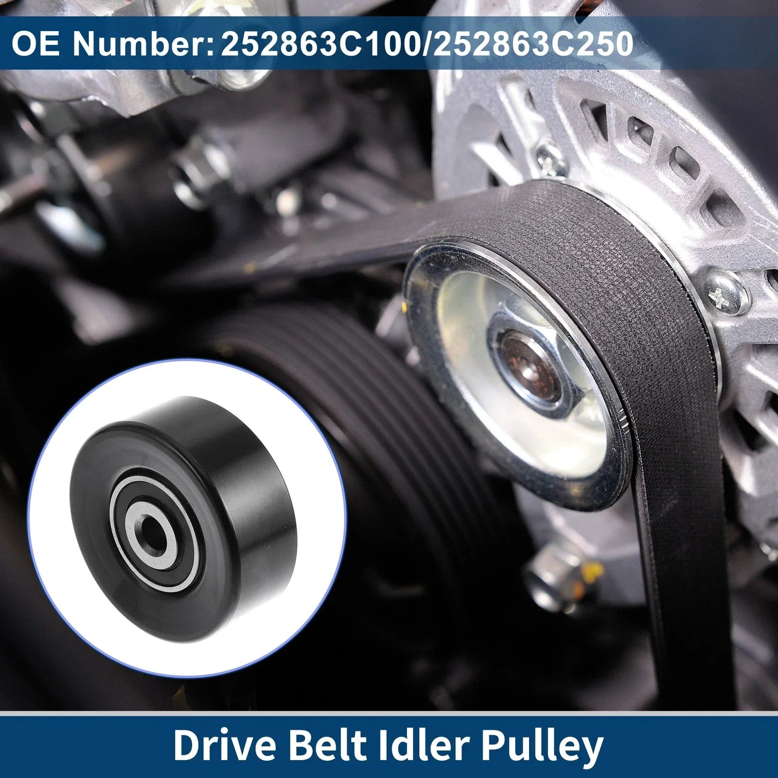 Drive Belt Idler Pulley for Hyundai Santa Fe (2007-2018) 1 x Piece