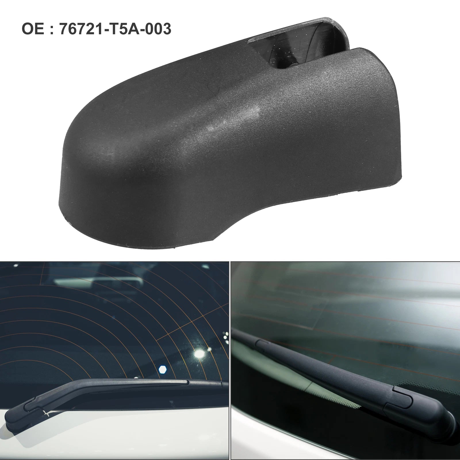 Rear Windshield Wiper Arm Cover for Honda Fit (2015–2020) 76721-T5A-003 Black