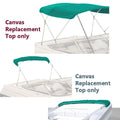 Bimini Top for Boat 3 Bow (72"L x 54"H x 73"-78"W) Teal Canvas Cover