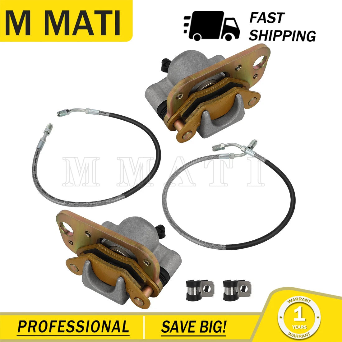 Front Brake Calipers with Hose Lines for Polaris Scrambler 500 (1998–2001)