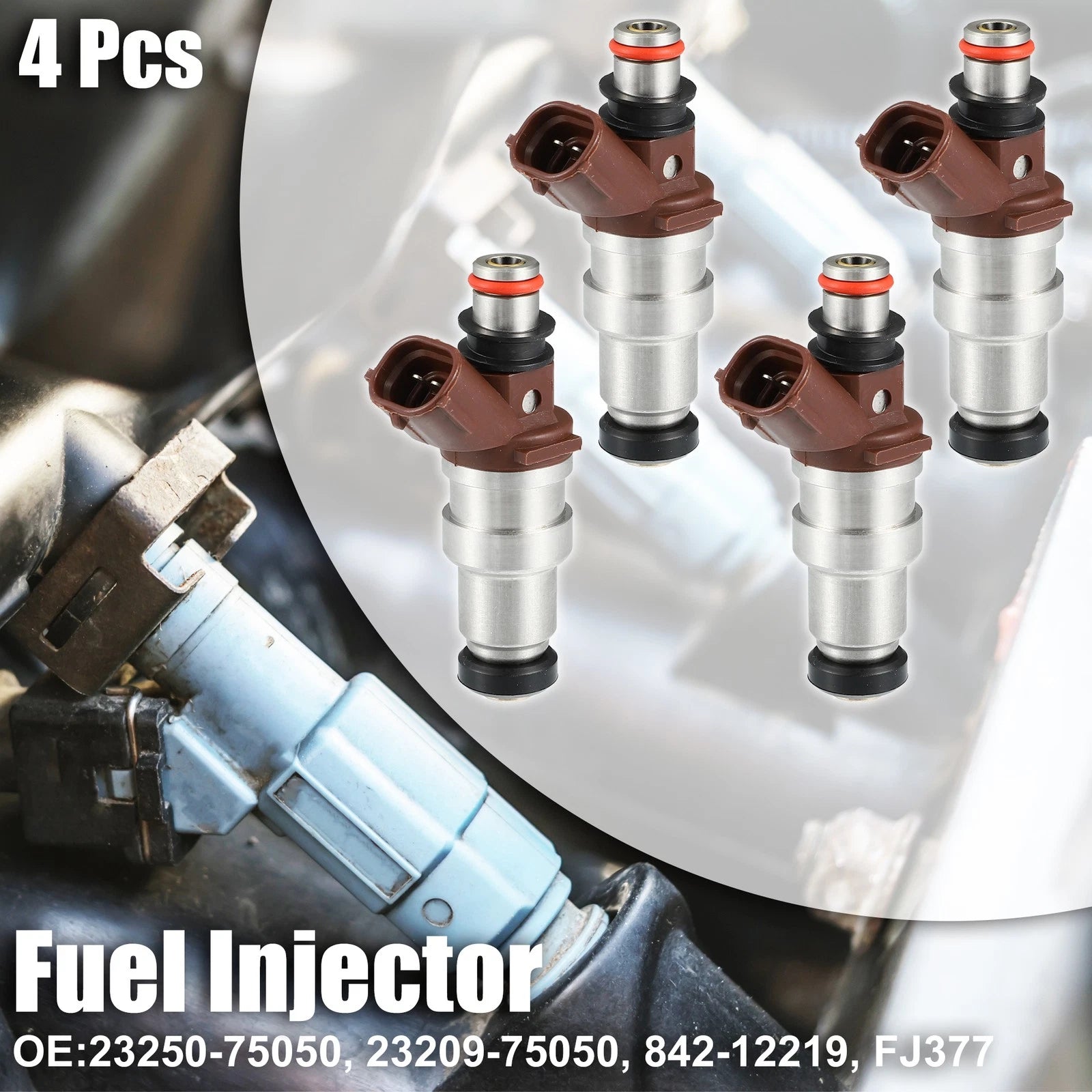 Set of 4 Fuel Injectors 23250-75050 for Toyota 4Runner Tacoma (1996–2000)
