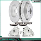 Set of 2 Rear Brake Calipers with Rotor & Ceramic Pads for Dodge Ram 1500 (2002–2010)