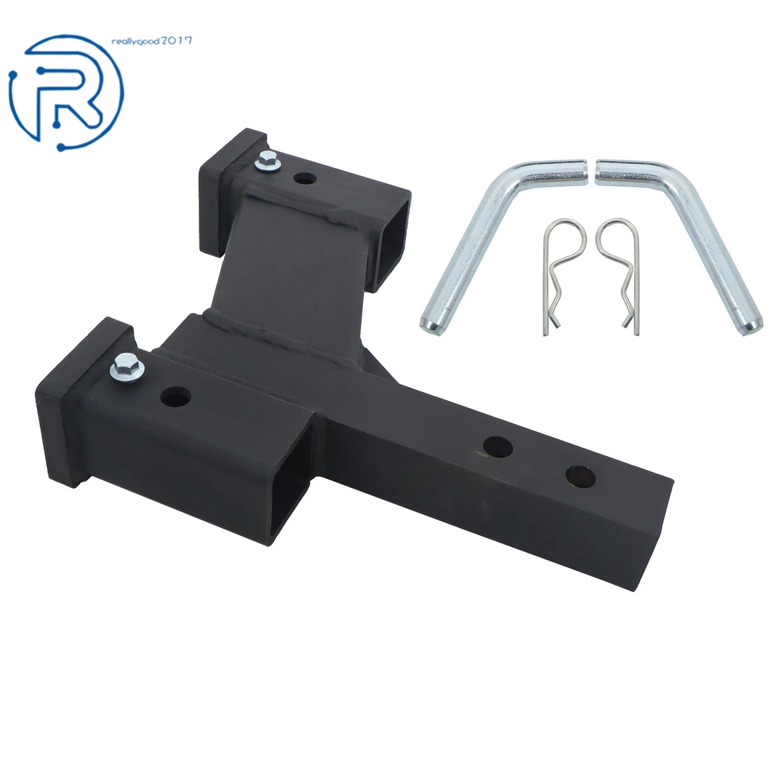 Adjustable Dual Hitch Extender for Towing (2in to 8in Rise/Drop)