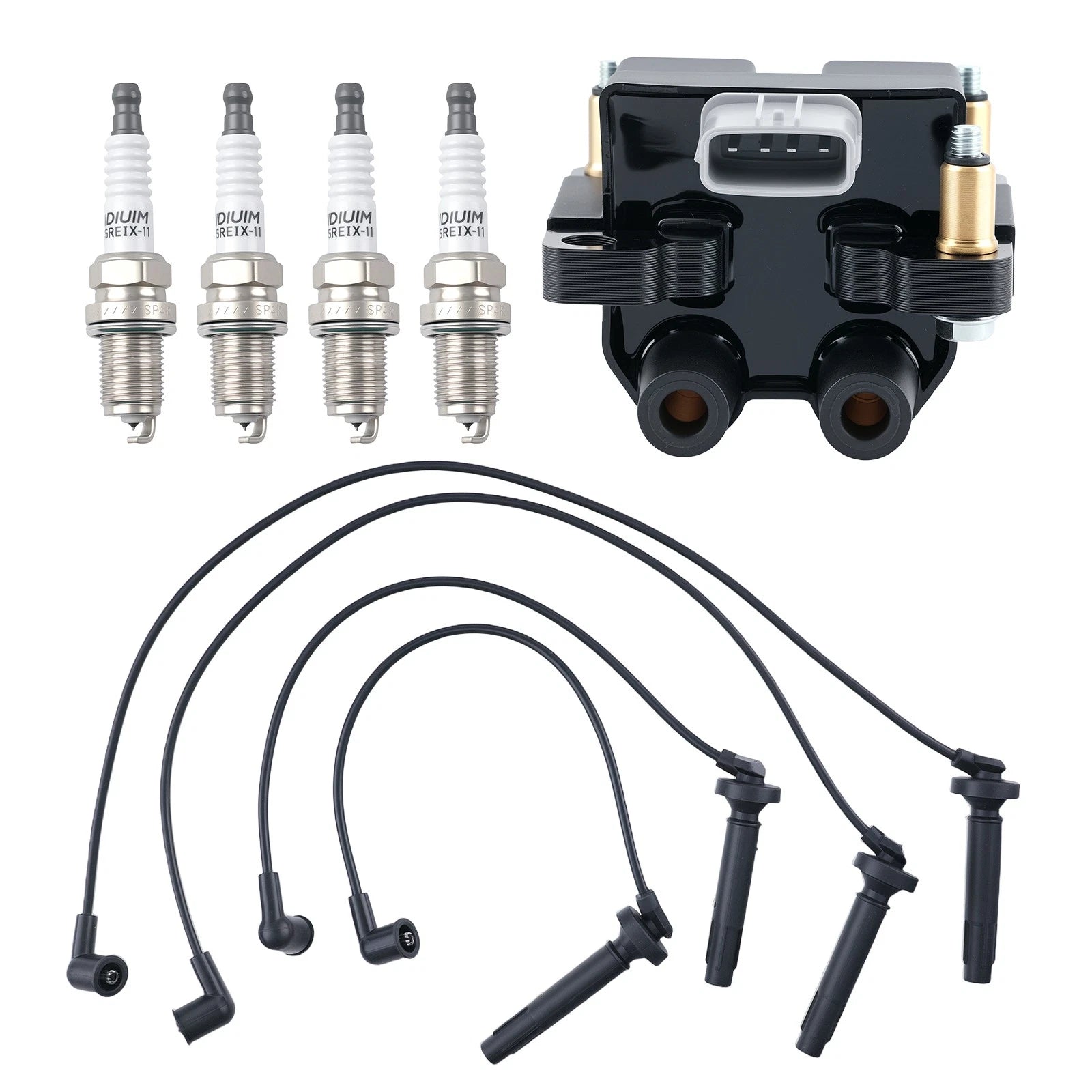 Ignition Coil Set with Iridium Plugs & Wires for Subaru 2.5L H4 (2009–2011)