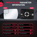Left Side Heated Mirror Glass With Base for 2011-2014 Ford F-150