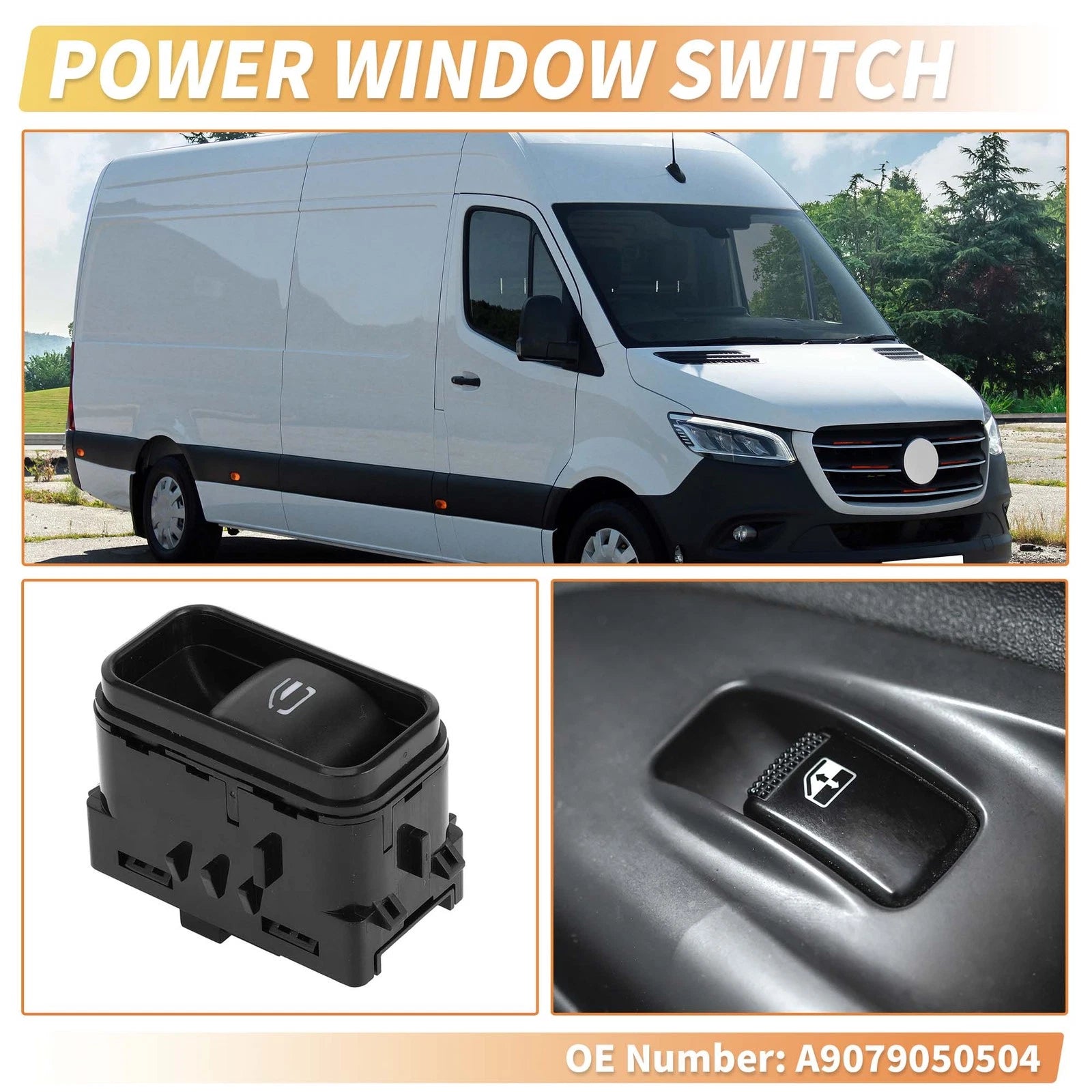 Power Window Switch for Mercedes-Benz Sprinter W907 (2019–2023) No.A9079050504