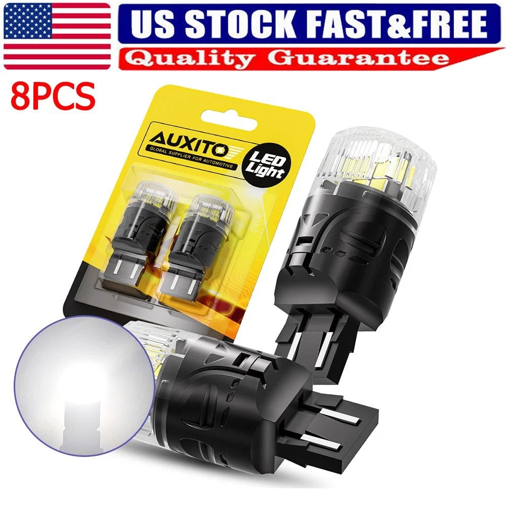 Set of 8 LED Back Up Reverse Parking Lights for (7443 7440 W21W T20)
