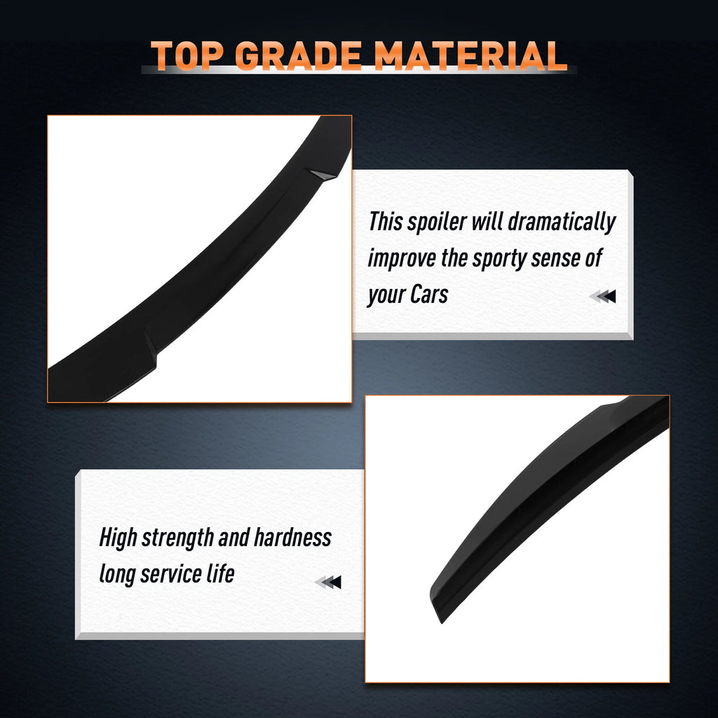 Glossy Black Wing Spoiler for Audi A4 B8 (2009-2012)