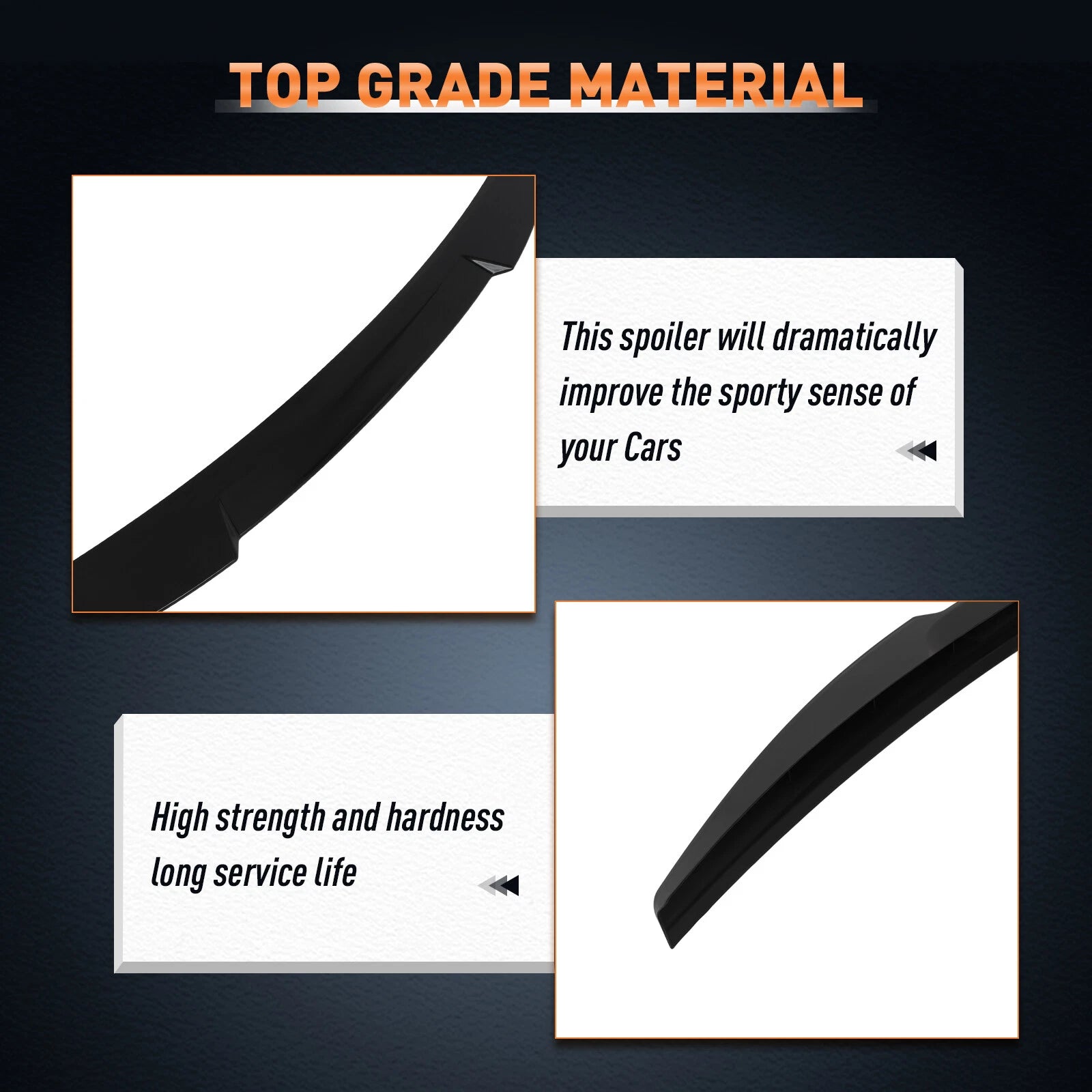 Glossy Black Wing Spoiler for Audi A4 B8 (2009-2012)