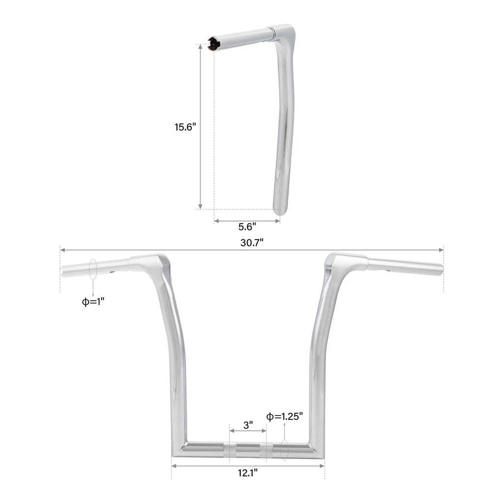16" Rise Ape Hanger 1.25" Fat Handlebar for Harley Softail Fat Boy (2018–2024)