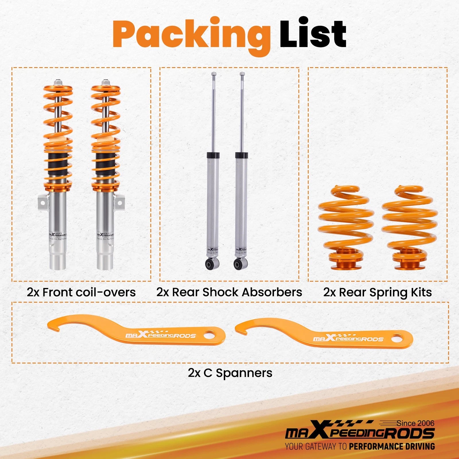 Coilover Suspension Kit for BMW E46 3-Series (1998–2006)