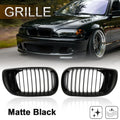 Front Upper Hood Bumper Grille Grill Pair for BMW 335i Signal Slat Matte Black