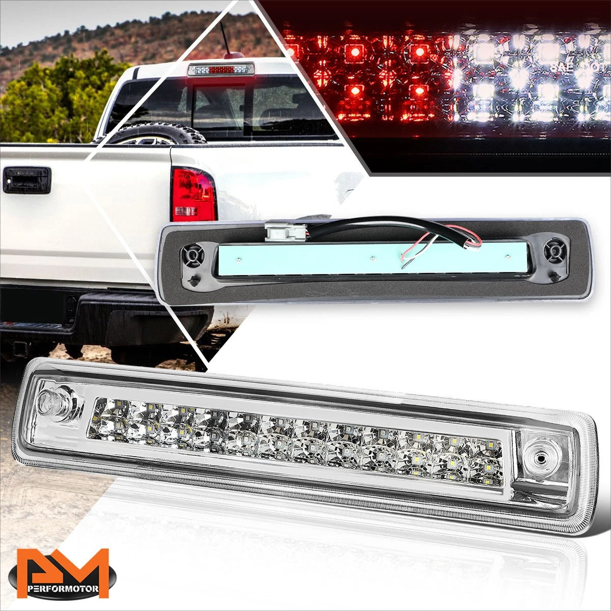 LED 3rd Brake Light Rear Stop Lamp Bar Chrome for Colorado/Canyon (2015–2018)