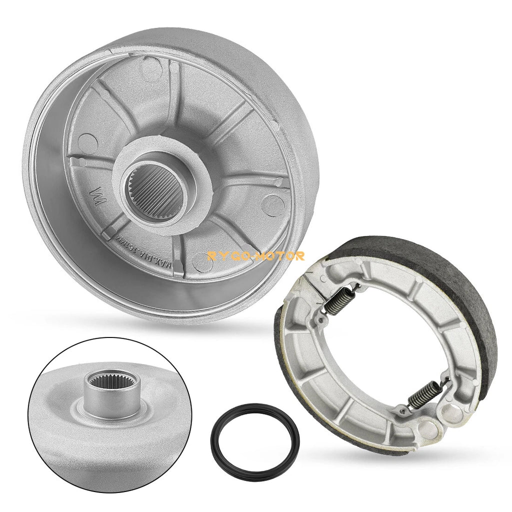 Rear Brake Drum Hub & Brake Shoes for Honda Rancher TRX420 (2007–2013)