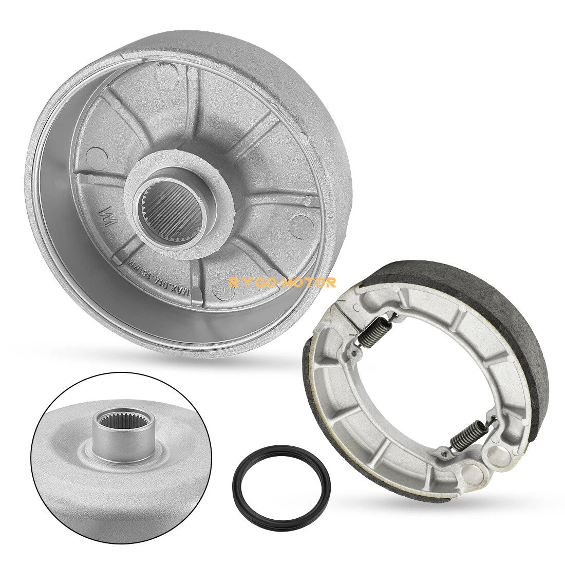 Rear Brake Drum Hub & Brake Shoes for Honda Rancher TRX420 (2007–2013)