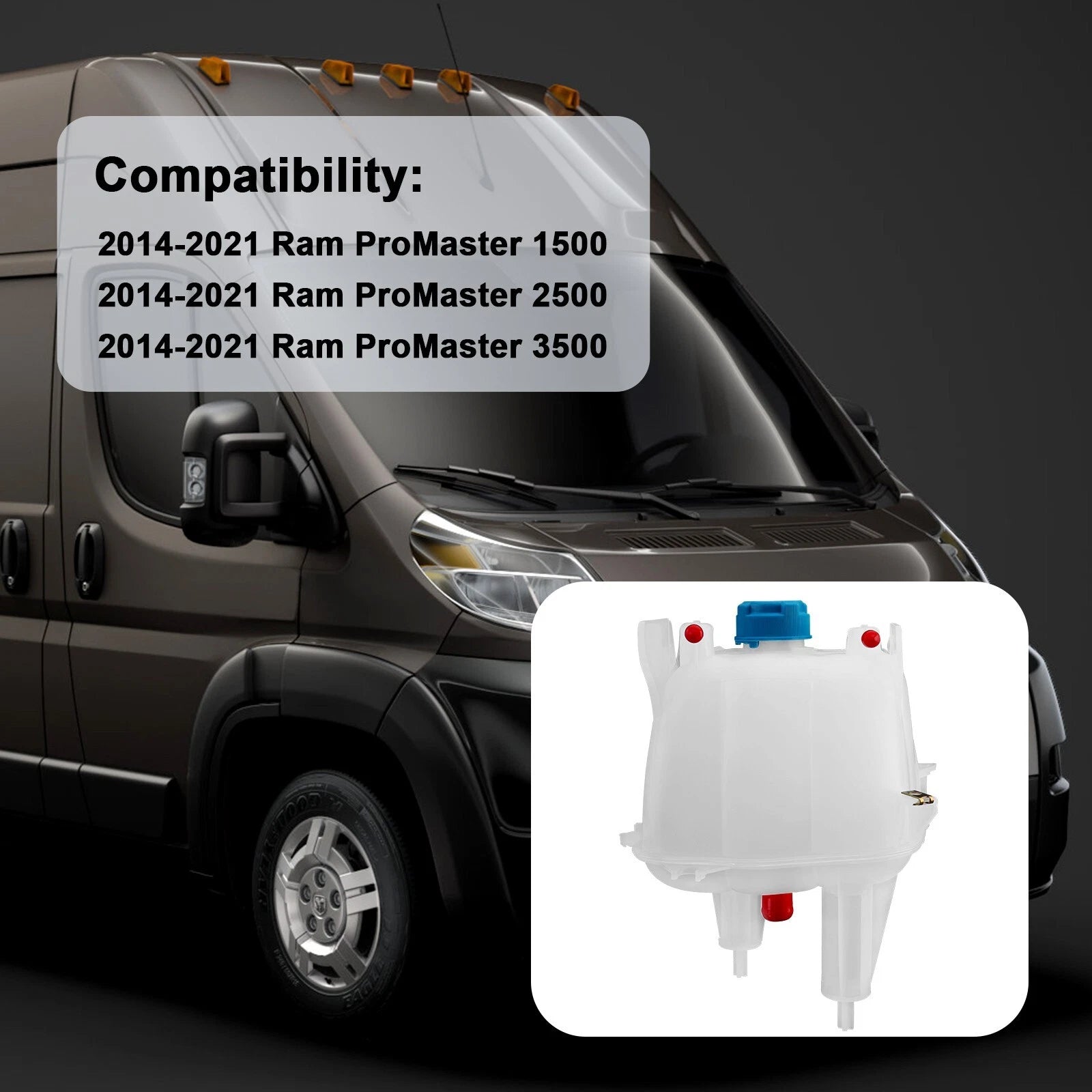 Coolant Recovery Reservoir for ProMaster 1500 2500 3500 (2014–2021) 52014880AA
