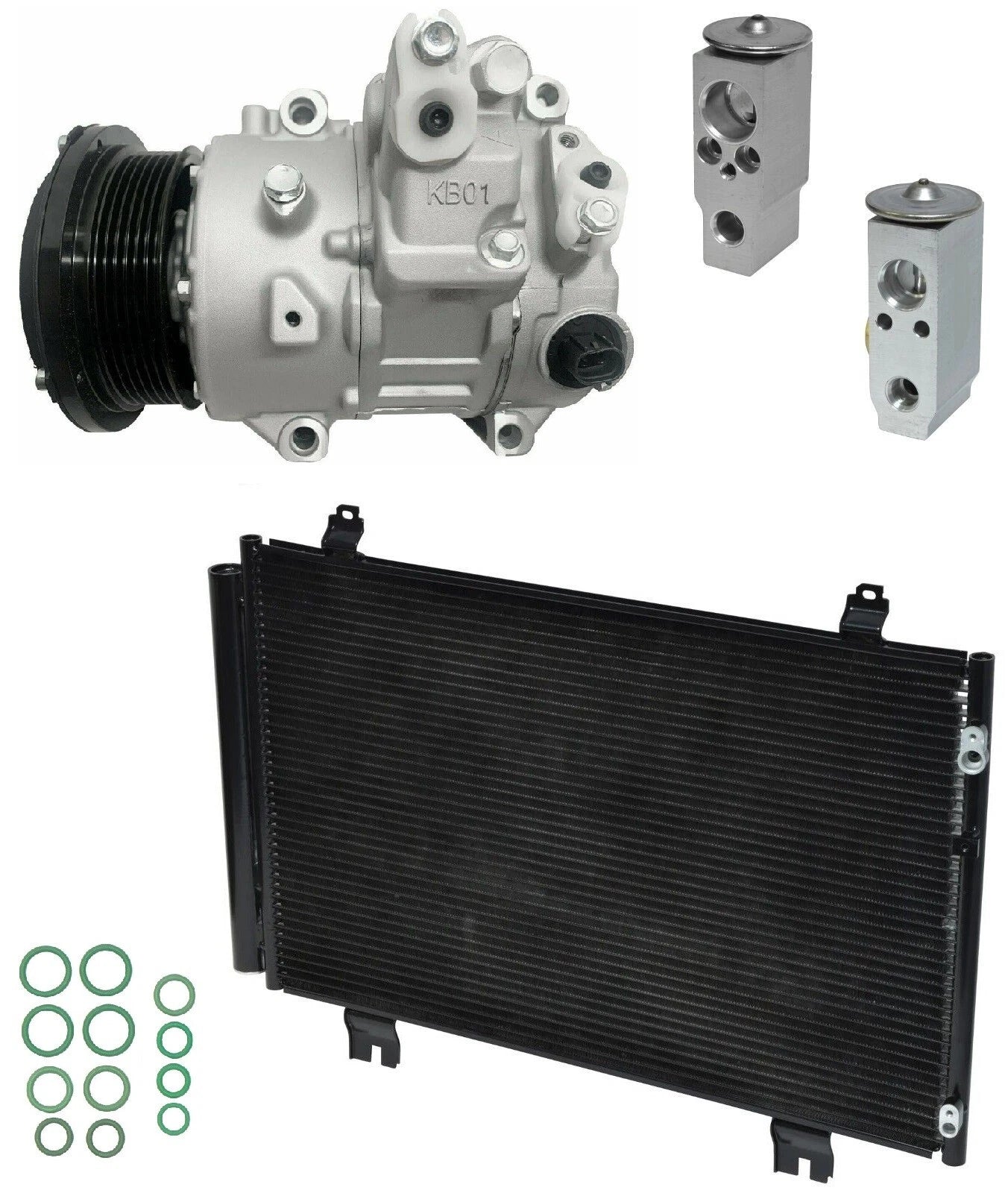 AC Compressor Kit w Condenser Replacement for Lexus LS460 (2013–2014)