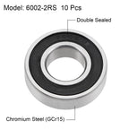 Set of 10 Deep Groove Ball Bearings 6002-2RS 15x32x9mm Double Sealed Chrome
