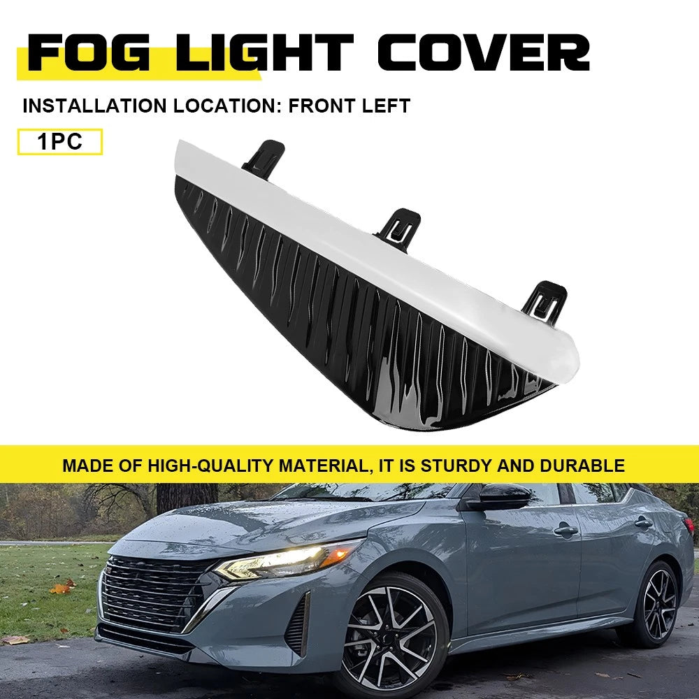 1X Fog Light Lamp Cover for Nissan Sentra (2024–2025) Black & Chrome