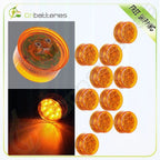 Pack of 10 LED Amber Side Marker Lights 2" Round 12V for Trailer Truck
