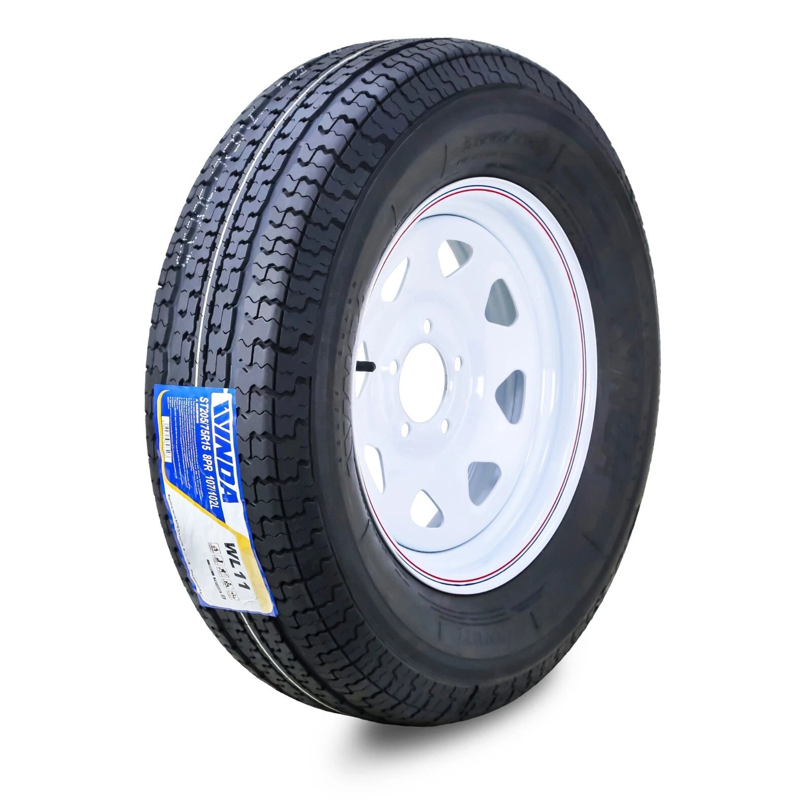 ST205/75R15 8-Ply Trailer Tire Rim for WINDA (5 Lug on 5" PCD)