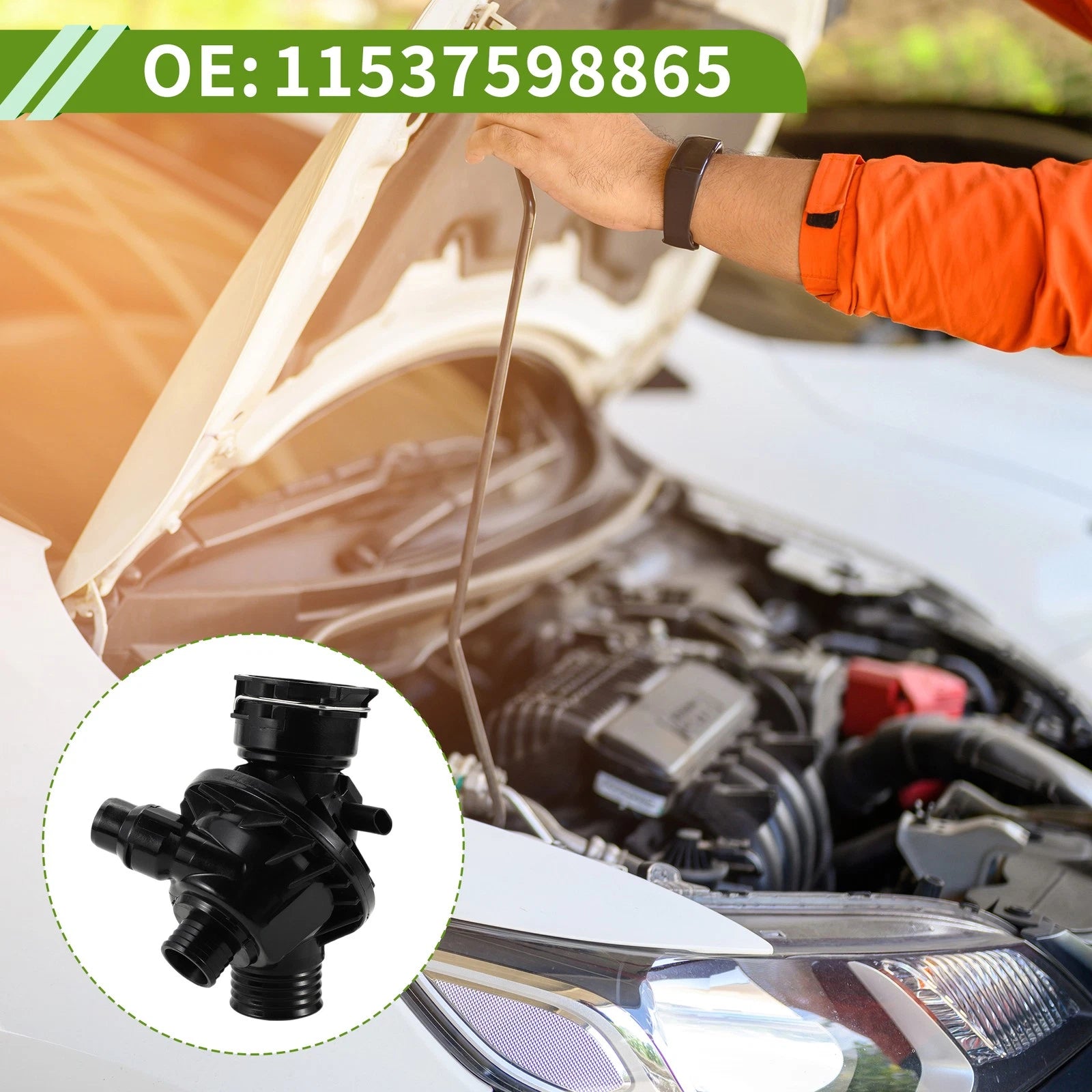 Engine Coolant Thermostat Housing Assembly for BMW E92 F30 F15 335i 435i X5 X6 (2007–2019)