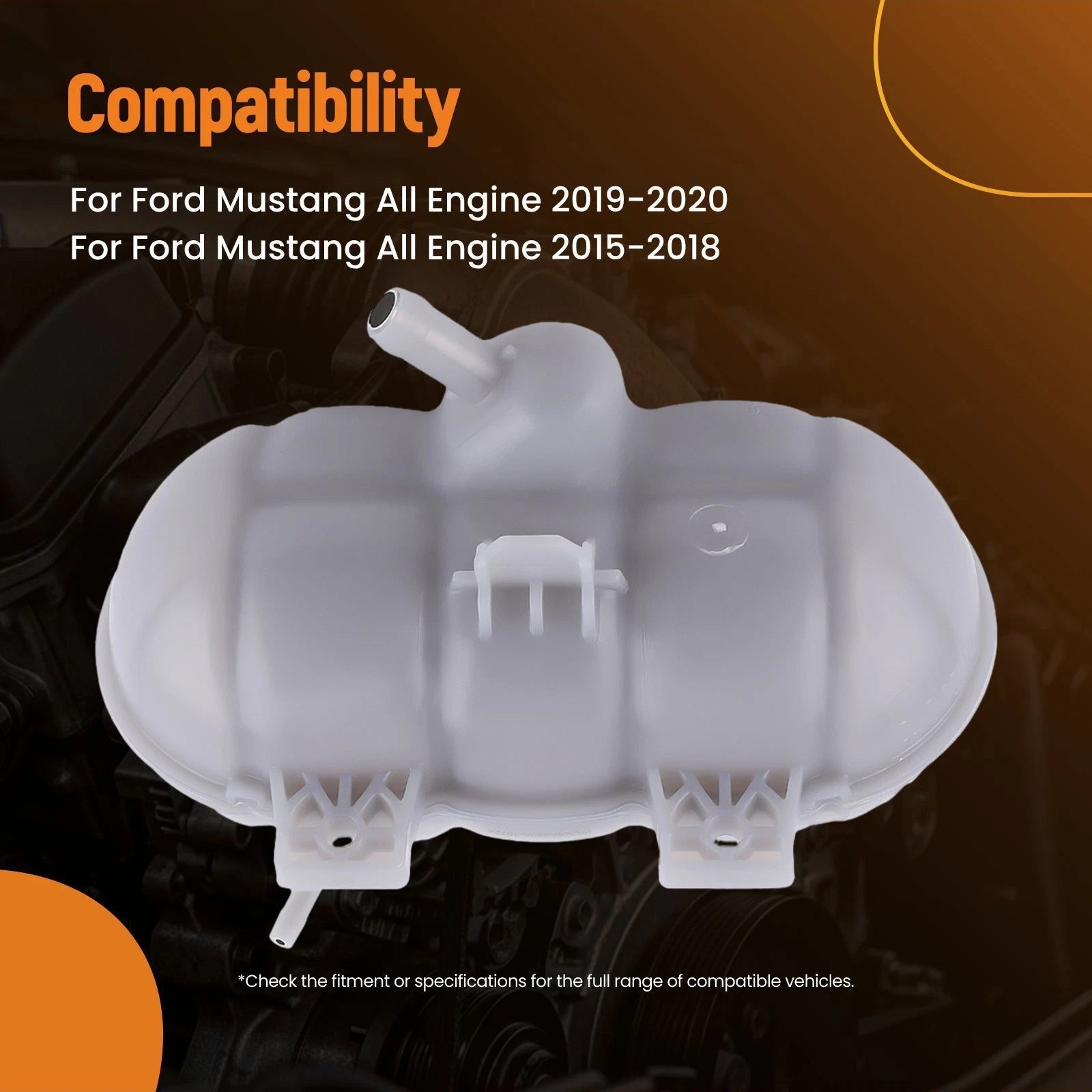 Engine Coolant Reservoir Tank w/ Cap for Ford Mustang (2015–2020) FR3Z8A080A