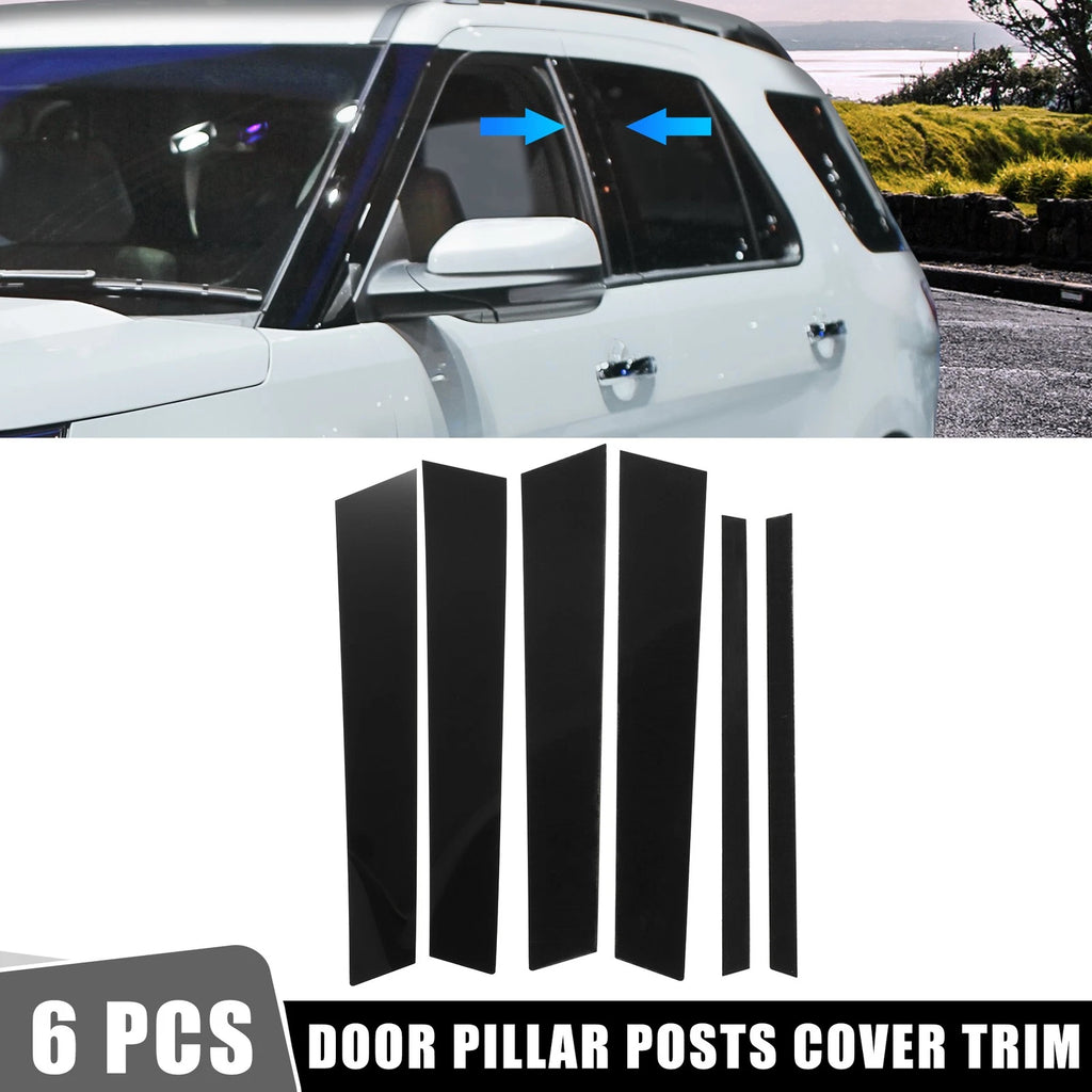 Set of 6 Door Cover Panel Pillar Posts Stickers for Ford Explorer Mountaineer