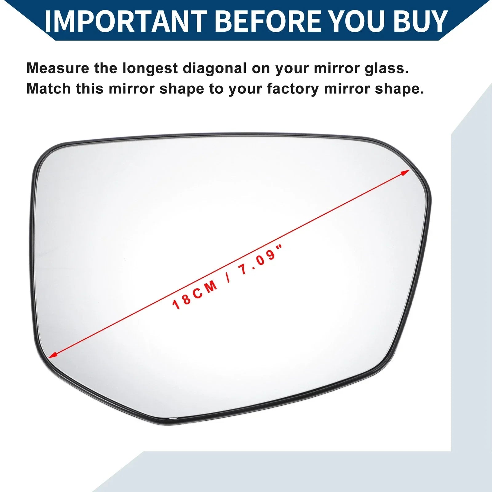 Heated Right Side Mirror Glass for Honda Civic (2016-2021)