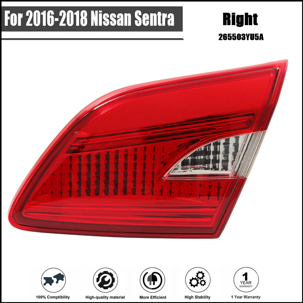Tail Light for Nissan Sentra (2016–2018) Right Side Halogen Black