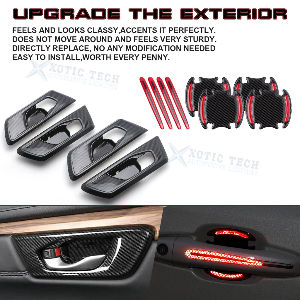 Carbon Fiber Texture Door Handle Bowl Trim for Honda CR-V (2017-2022)