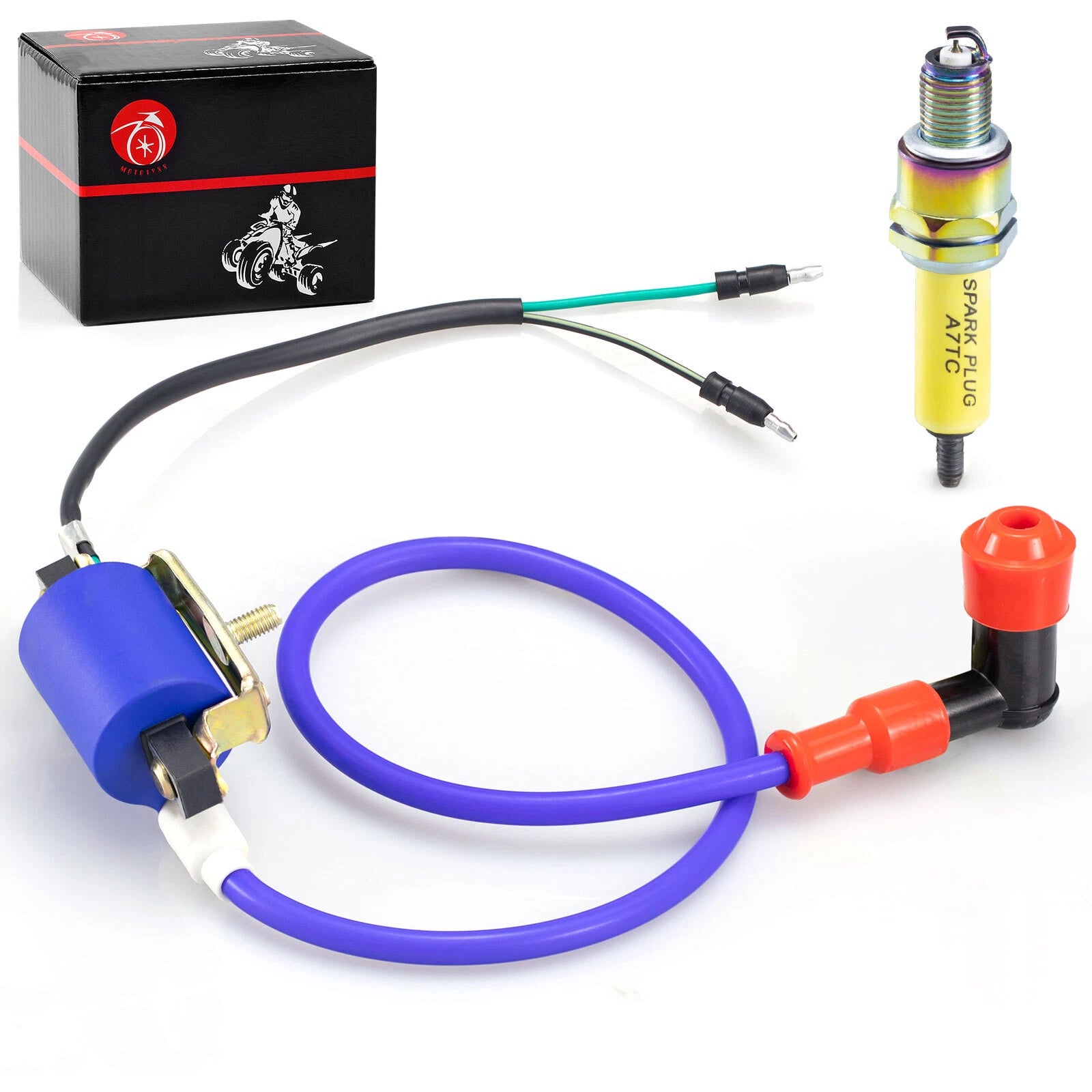 Ignition Coil and Spark Plug for 70cc 90cc 110cc ATV Dirt Bike