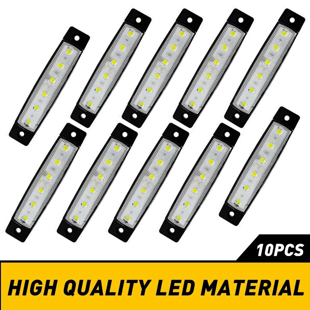 20x Round White LED Side Marker Lights for Truck Trailer (Universal)