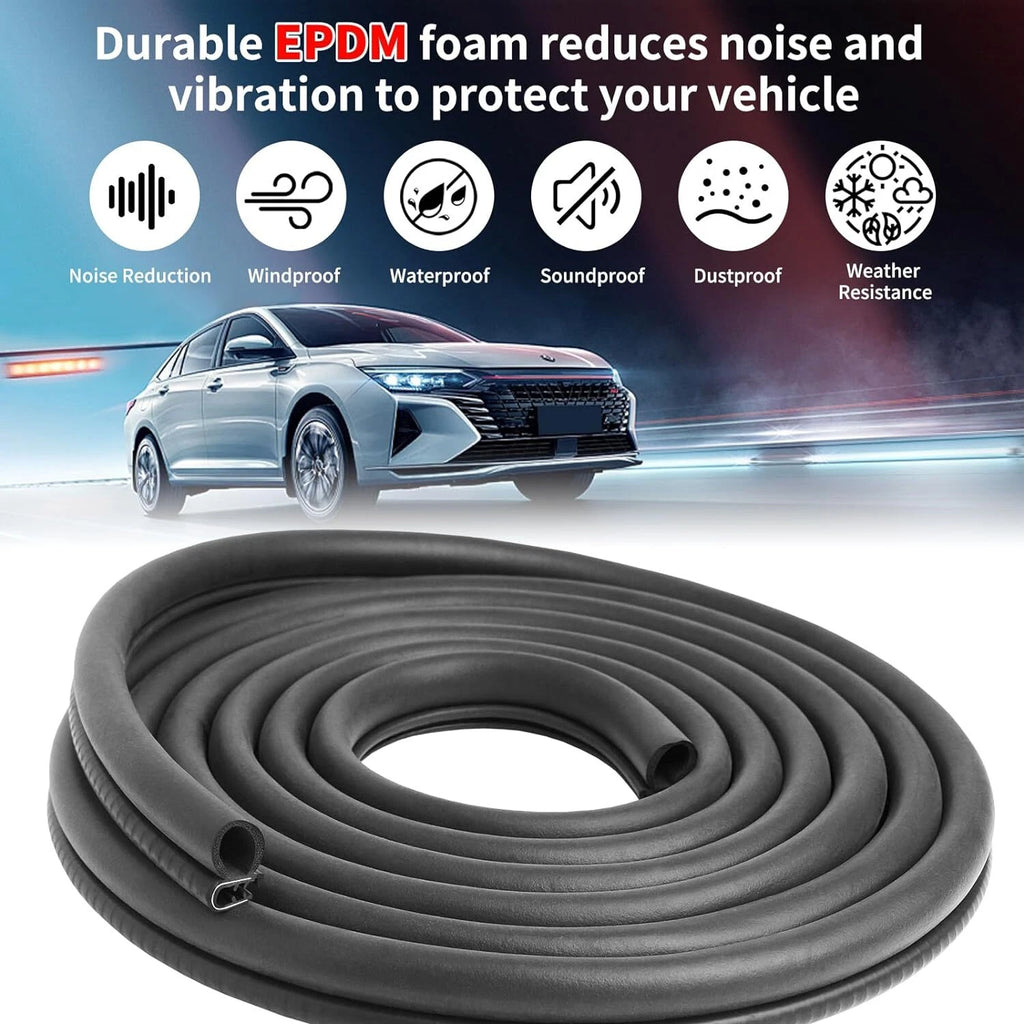 Rubber Seal Trim for Auto Door Window Lock Trunk Hood Edge (20ft)