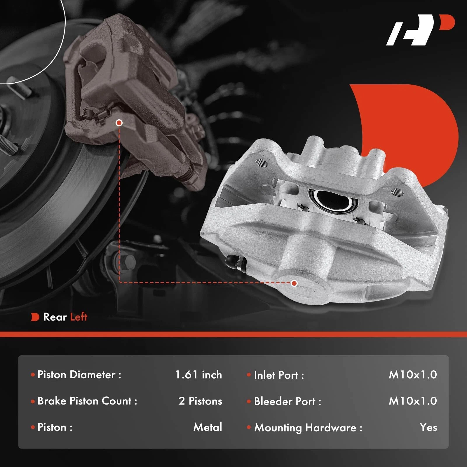 Rear Left Disc Brake Caliper for Nissan 370Z Infiniti Q50 Q60 Q70 QX70 (2009–2023)